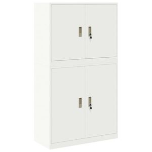 vidaXL S&auml;ilytyskaappi 2 kpl valkoinen 90 x 40 x 160 cm Ter&auml;s Lukittava