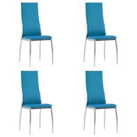vidaXL Ruokapöydän tuolit 4 kpl sininen keinonahka