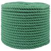 vidaXL Puuvillak&ouml;ysi 12 mm 250 m Vihre&auml; 100% Puuvillaa