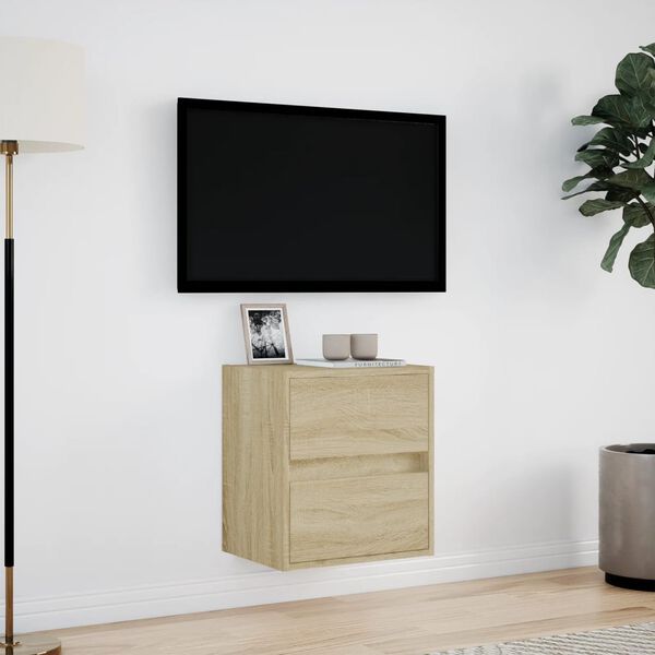 vidaXL TV-sein&auml;kaappi LED-valoilla Sonoma-tammi 41x31x45 cm