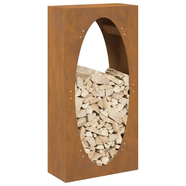 vidaXL Polttopuuteline 50x23x100 cm säänkestävä teräs