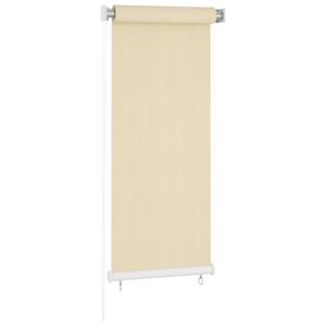 vidaXL Rullaverho ulkotiloihin, kermanv&auml;rinen, 65(L)x140(K) cm, HDPE