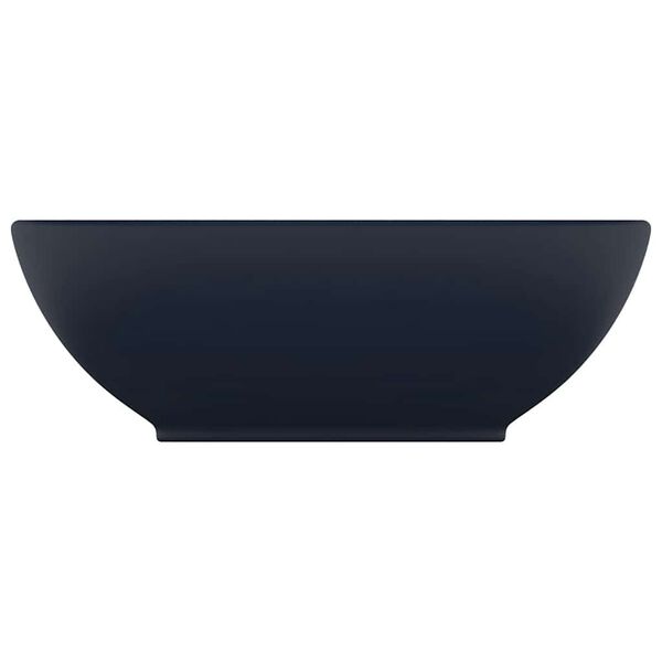 vidaXL Ylellinen pesuallas ovaali matta tummansininen 40x33 cm keraami