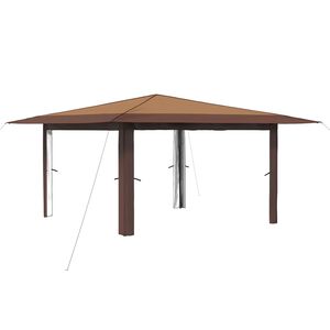 vidaXL Gazebo ilman sein&auml;&auml; 4 x 4 m Beige ja Ruskea