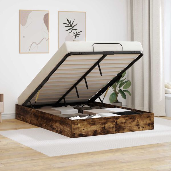 vidaXL Ottoman S&auml;ngyn Runko Savustettu Tammi 193 x 120 x 25 cm