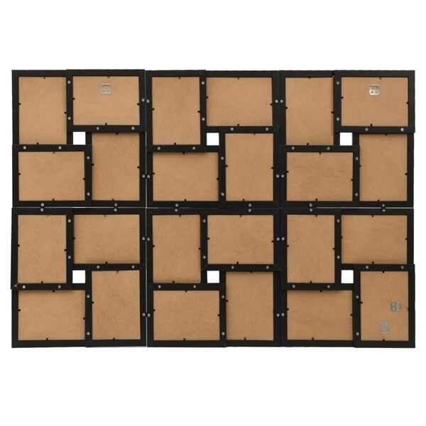 vidaXL Kollaasi valokuvakehys 24x(13x18 cm) kuville musta MDF