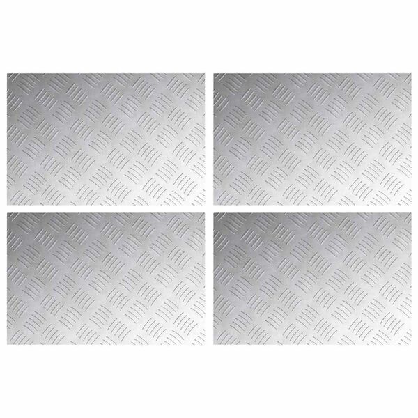 vidaXL Portaan askelma Suorakaide 4 pcs Hopea 60 x 40 cm Alumiini