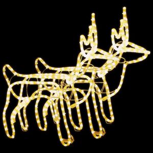 vidaXL Poro joulukoriste 2 kpl lämmin valkoinen 60x30x60 cm