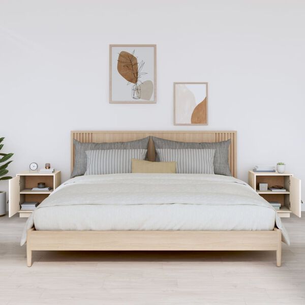 vidaXL Yöpöydät 2 kpl valkoinen 40x34x45 cm täysi mänty