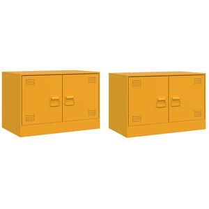 vidaXL TV-tasot 2 kpl sinapinkeltainen 67x39x44 cm ter&auml;s