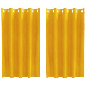 vidaXL Pimennysverhot 2 pcs Sinappikeltainen 140 x 140 cm Sametti