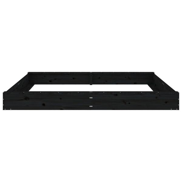 vidaXL Hiekkalaatikko istuimilla musta neli&ouml; t&auml;ysi m&auml;nty