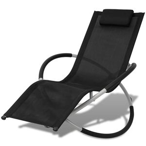 vidaXL Geometrinen aurinkotuoli ter&auml;s musta ja harmaa