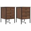 vidaXL Y&ouml;p&ouml;yt&auml;kaappi 2 pcs Ruskea tammi 42 x 41 x 61 cm Tekninen puu