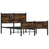 vidaXL Metallinen sängynrunko ilman patjaa savutammi 120x200 cm