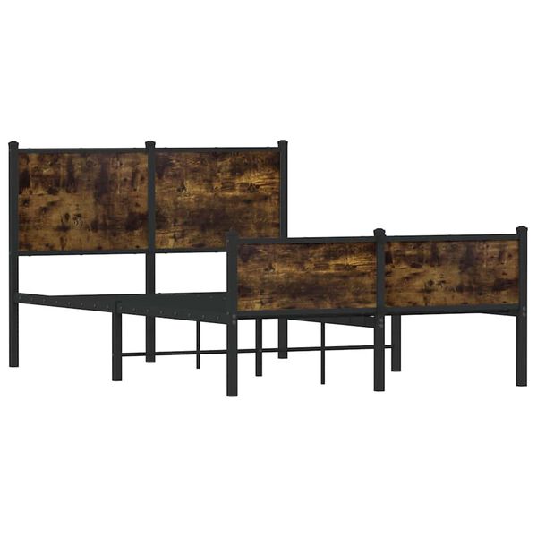 vidaXL Metallinen sängynrunko ilman patjaa savutammi 120x200 cm