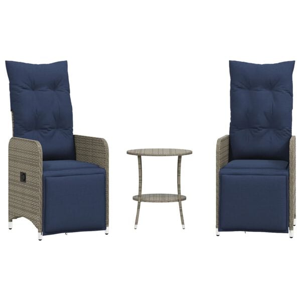 vidaXL Lepotuolit puutarhaan 2 kpl p&ouml;yd&auml;ll&auml; harmaa polyrottinki