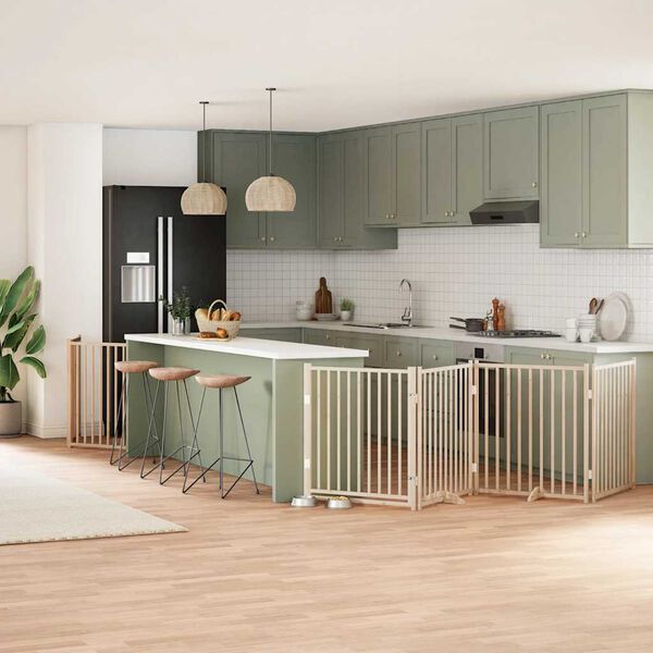 vidaXL Koiraportti kokoontaittuva 12 paneelia 960 cm poppelipuu