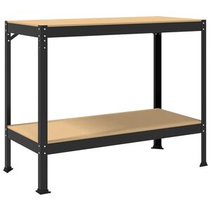 vidaXL Ty&ouml;p&ouml;yt&auml; Musta 115 x 55 x 91 cm Merkitylt&auml;&auml;n puu ja metalli