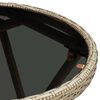 vidaXL Teepöytä beige 60 cm polyrottinki ja karkaistu lasi