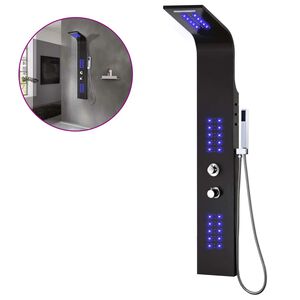 vidaXL Suihkupaneeli alumiini 20x44x130 cm musta