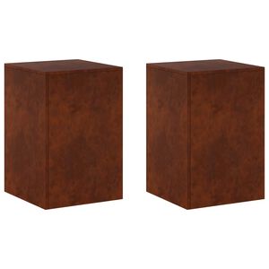 vidaXL Kasviteline 2 pcs Ruosteinen 40 x 40 x 60 cm S&auml;&auml;nkest&auml;v&auml; ter&auml;s