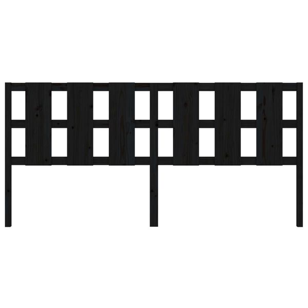 vidaXL Sängynpääty musta 205,5x4x100 cm täysi mänty