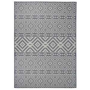 vidaXL Ulkomatto Flatweave 200x280 cm siniset raidat