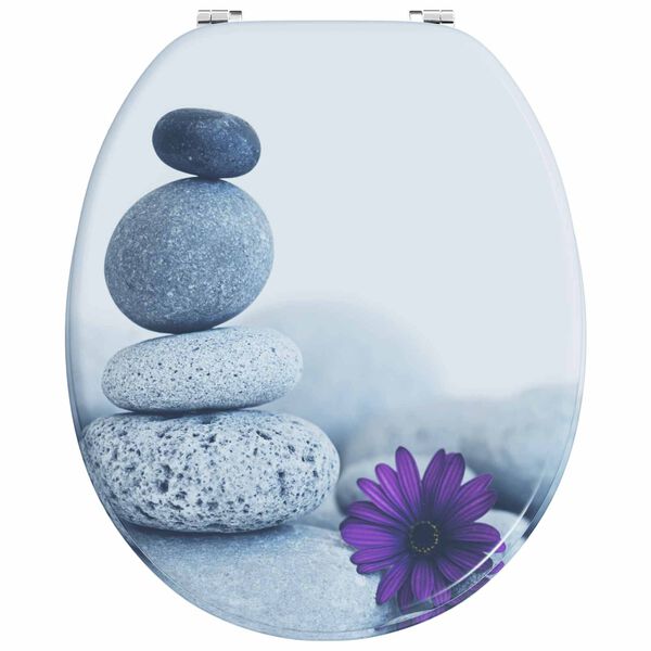 vidaXL WC-istuin Harmaa 44 x 38 cm MDF-levy