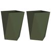 vidaXL Kukkalaatikko 2 pcs Oliivivihre&auml; 50 x 50 x 75 cm Ter&auml;s