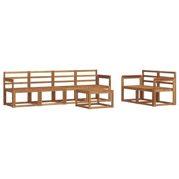 vidaXL Ulkosohvakokoelma 7 pcs Luonnollinen Tihe&auml; akasiapuu