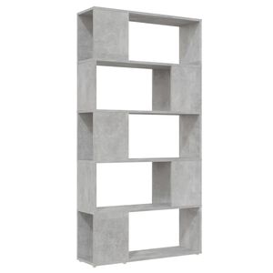vidaXL Kirjahylly/tilanjakaja betoninharmaa 80x24x155 cm lastulevy