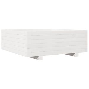 vidaXL Kukkalaatikko valkoinen 70x70x26,5 cm t&auml;ysi m&auml;nty
