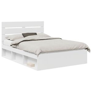 vidaXL S&auml;ngyn runko p&auml;&auml;tyll&auml; Valkoinen 5FT King Size Massiivinen m&auml;nty