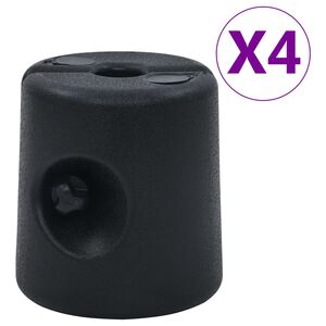 vidaXL Huvimajan painot 4 kpl PE musta