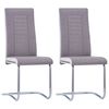vidaXL Ruokatuolit takajalattomat 2 kpl harmaanruskea kangas