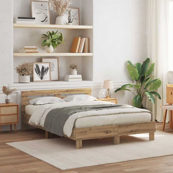 vidaXL S&auml;ngyn runko p&auml;&auml;tyll&auml; Artisan tammi 140 x 190 cm Tekninen puu