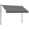 vidaXL Sis&auml;&auml;nkelattava markiisi antrasiitti 300x150 cm kangas ja ter&auml;s