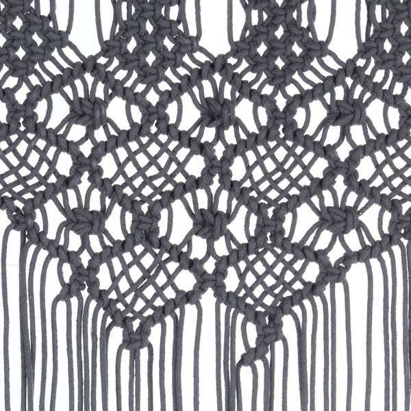 vidaXL Macrame verho antrasiitti 140x240 cm puuvilla