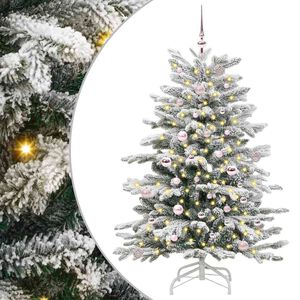 vidaXL Salkomallinen tekoinen joulukuusi Valkoinen 150 cm PE ja PVC