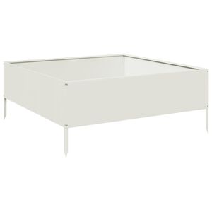 vidaXL Korotettu kukkalaatikko valkoinen 100x100x25 cm ter&auml;s