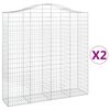 vidaXL Kaarevat kivikorit 2 kpl 200x50x200/220 cm galvanoitu rauta