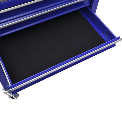 vidaXL Työkalukärry 4 laatikolla teräs sininen