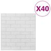 vidaXL 3D Tapetti tiilet itsekiinnittyv&auml; 40 kpl valkoinen