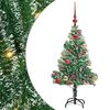 vidaXL Tekoinen joulukuusi lumiflockilla ja LED-valolla 120 cm