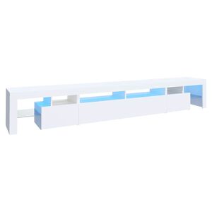 vidaXL TV-taso LED-valoilla valkoinen 260x36,5x40 cm