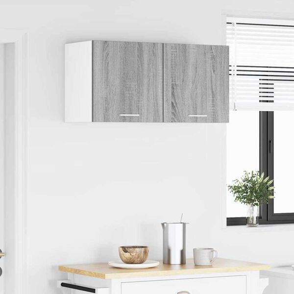 vidaXL Henkarikaappi 2 pcs Harmaa Sonoma ja valkoinen 40 x 31 x 40 cm