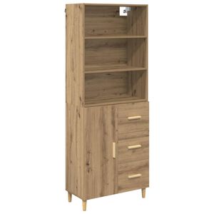 vidaXL Korkea kaappi Artisan tammi 69,5 x 32,5 x 180 cm Tekninen puu