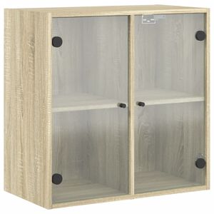vidaXL Sein&auml;kaappi lasiovilla Sonoma-tammi 68x37x68,5 cm