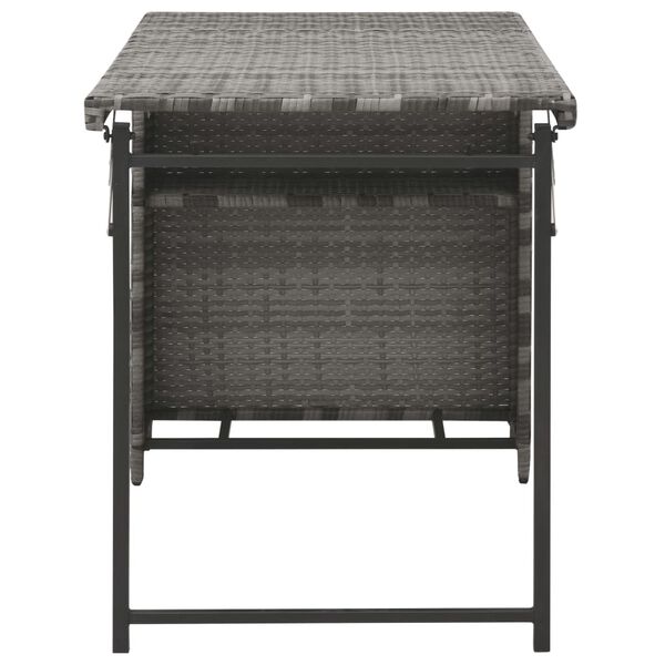 vidaXL 5-osainen kokoontaittuva ulkoruokailuryhm&auml; polyrottinki harmaa